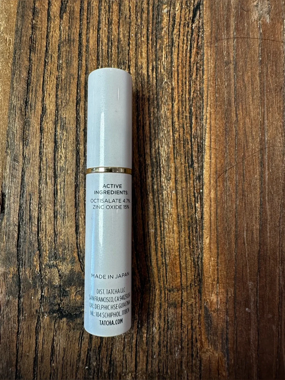 Tatcha Lip Tint Stick in White with Gold Accent